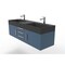 Castello Usa Amazon 60" Wall Mounted Blue Vanity With Black Top And Brushed Nickel Handles CB-MC-60BLU-BN-2056-BL - alternate 7